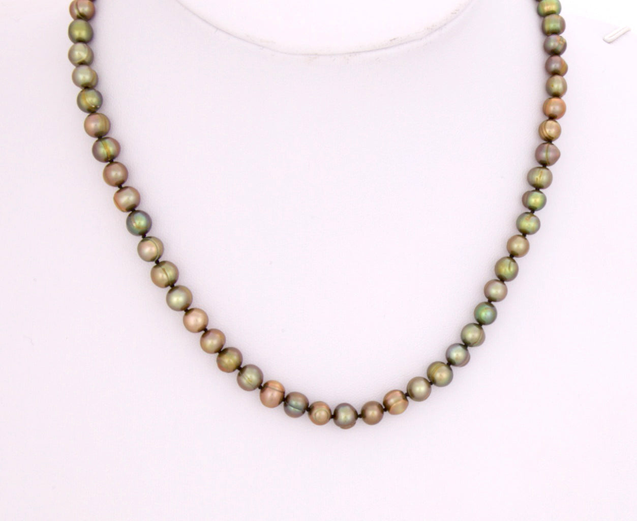 Set Olive Green Round Freshwater Pearl Necklace, Bracelet & Earrings - 4 ways to wear