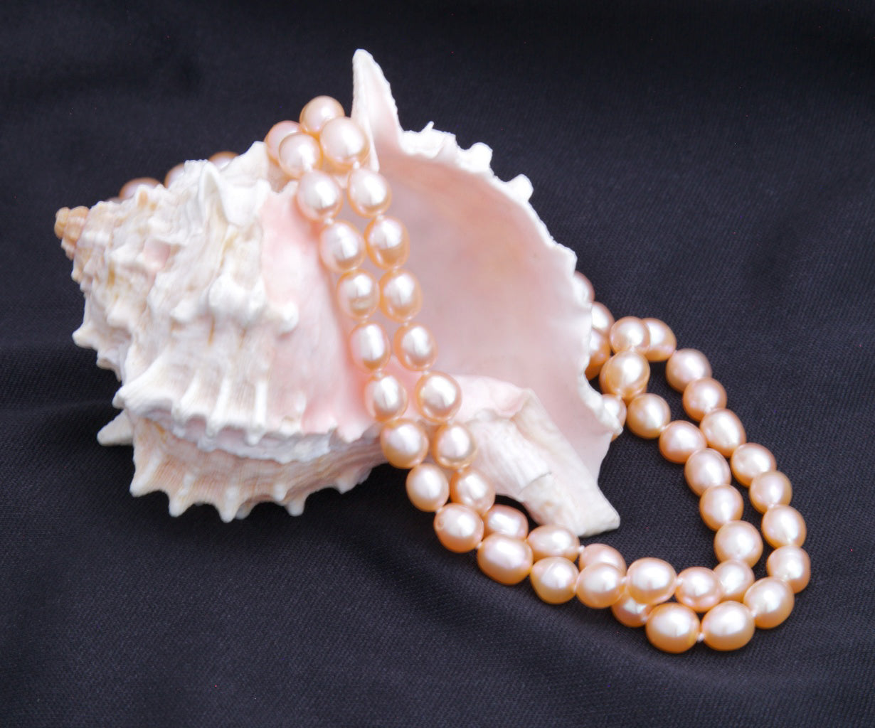 Peach Pink Oval Freshwater Pearl Necklace - 4 ways to wear