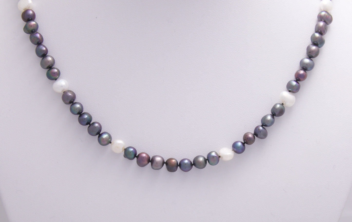 Peacock and White Freshwater Pearls Necklace - 4 ways to wear