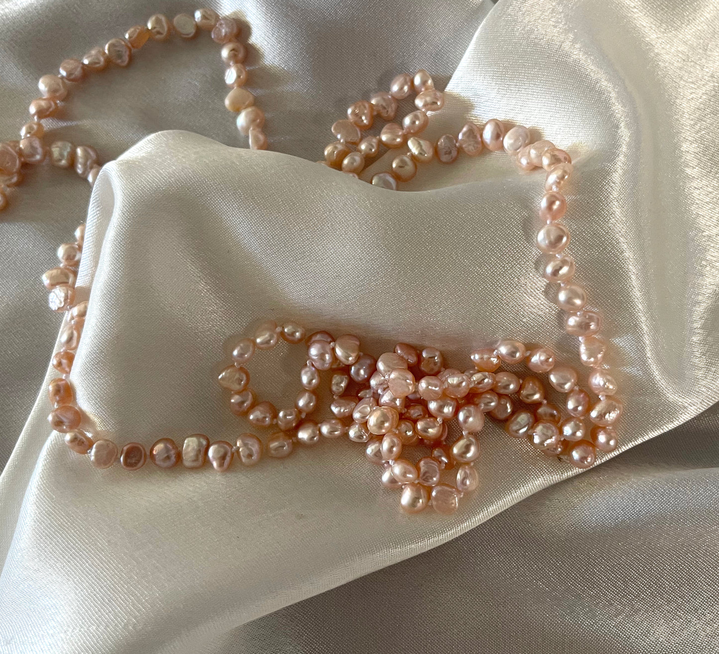 Pink Freshwater Pearl Necklace - 4 ways to wear, 5mm potato pearls