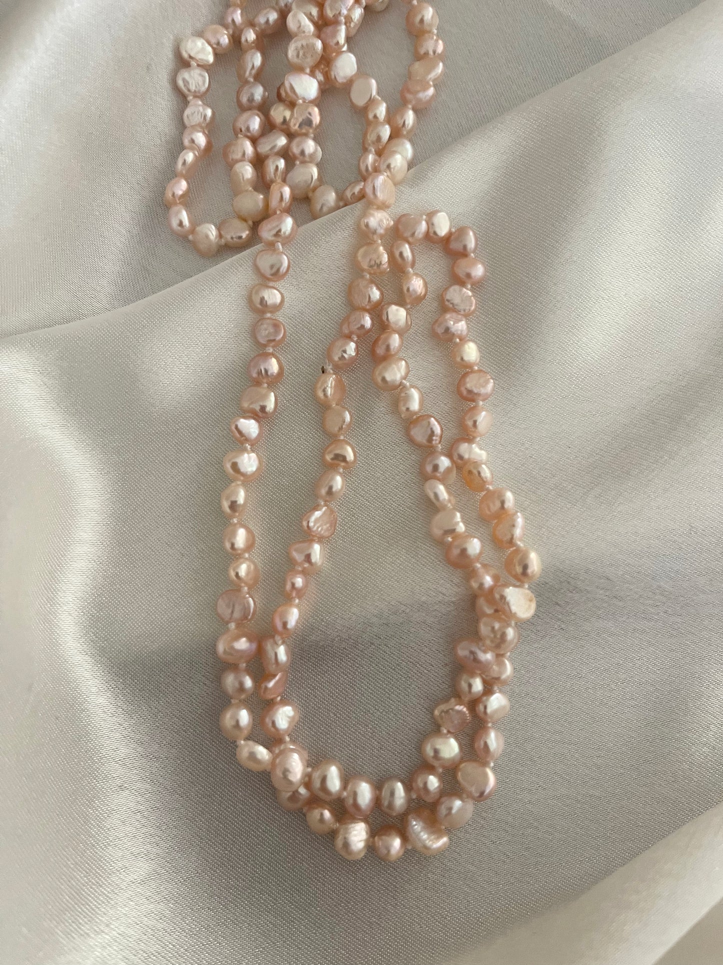 Pink Freshwater Pearl Necklace - 4 ways to wear, 5mm potato pearls
