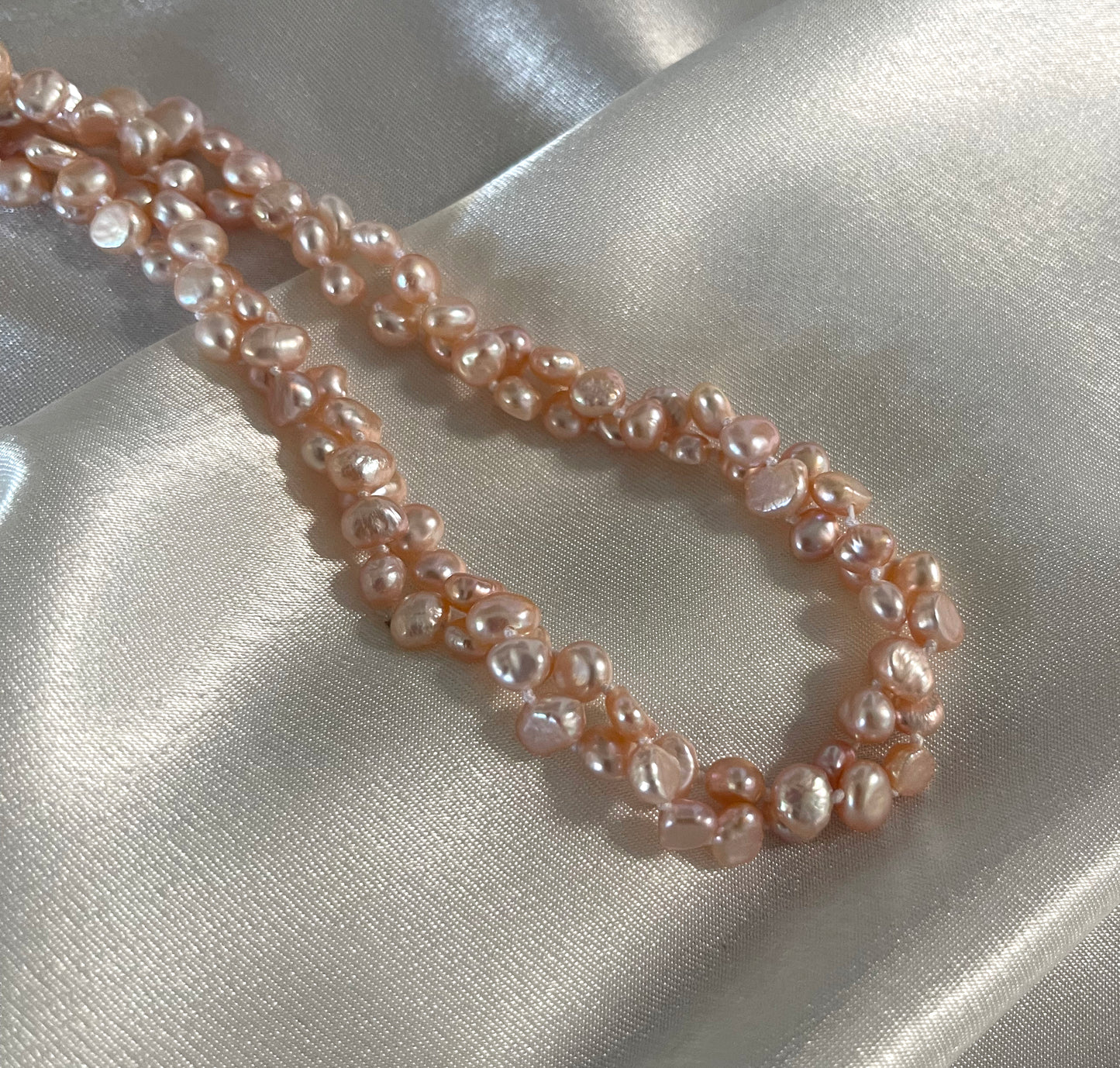 Pink Freshwater Pearl Necklace - 4 ways to wear, 5mm potato pearls