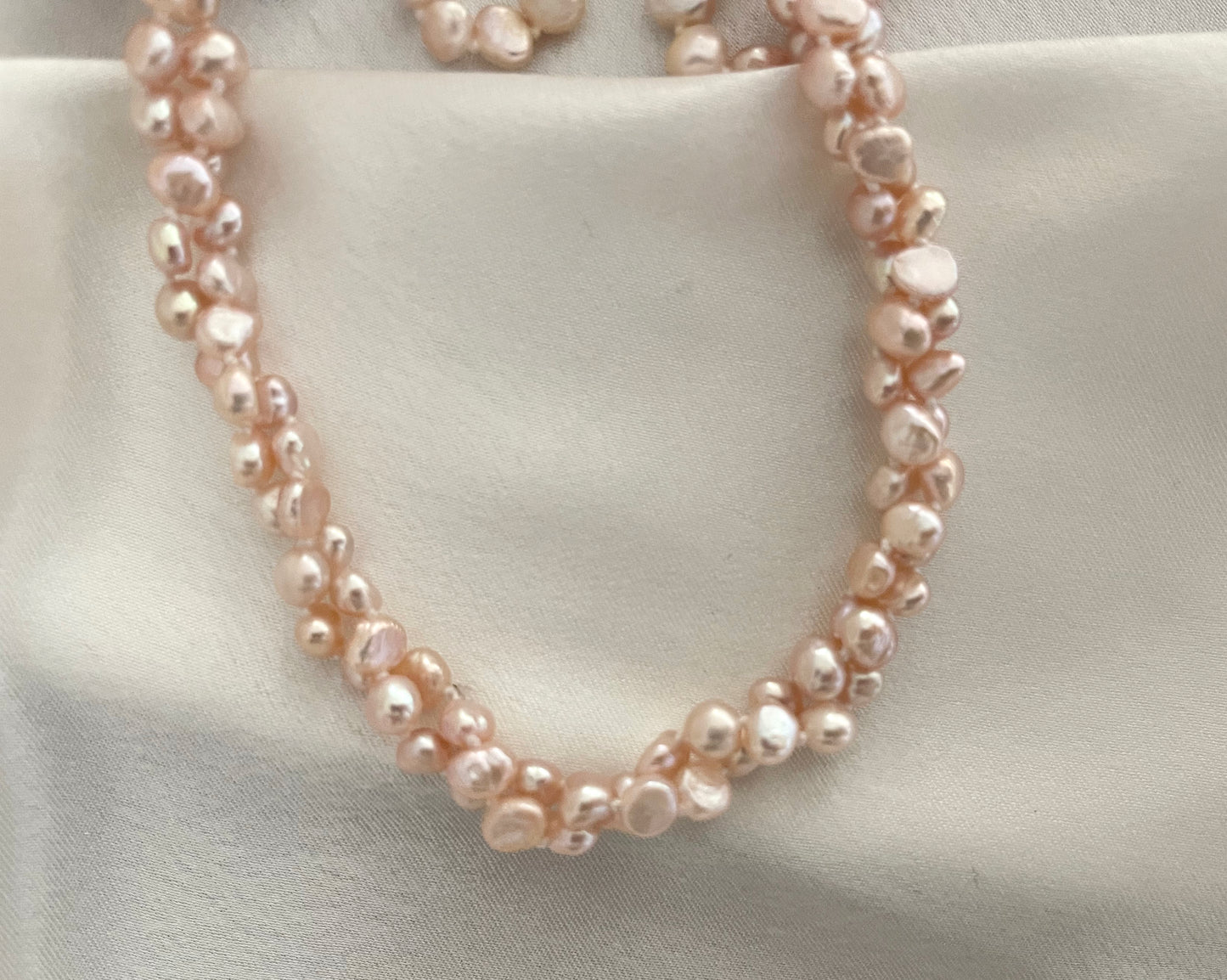 Pink Freshwater Pearl Necklace - 4 ways to wear, 5mm potato pearls