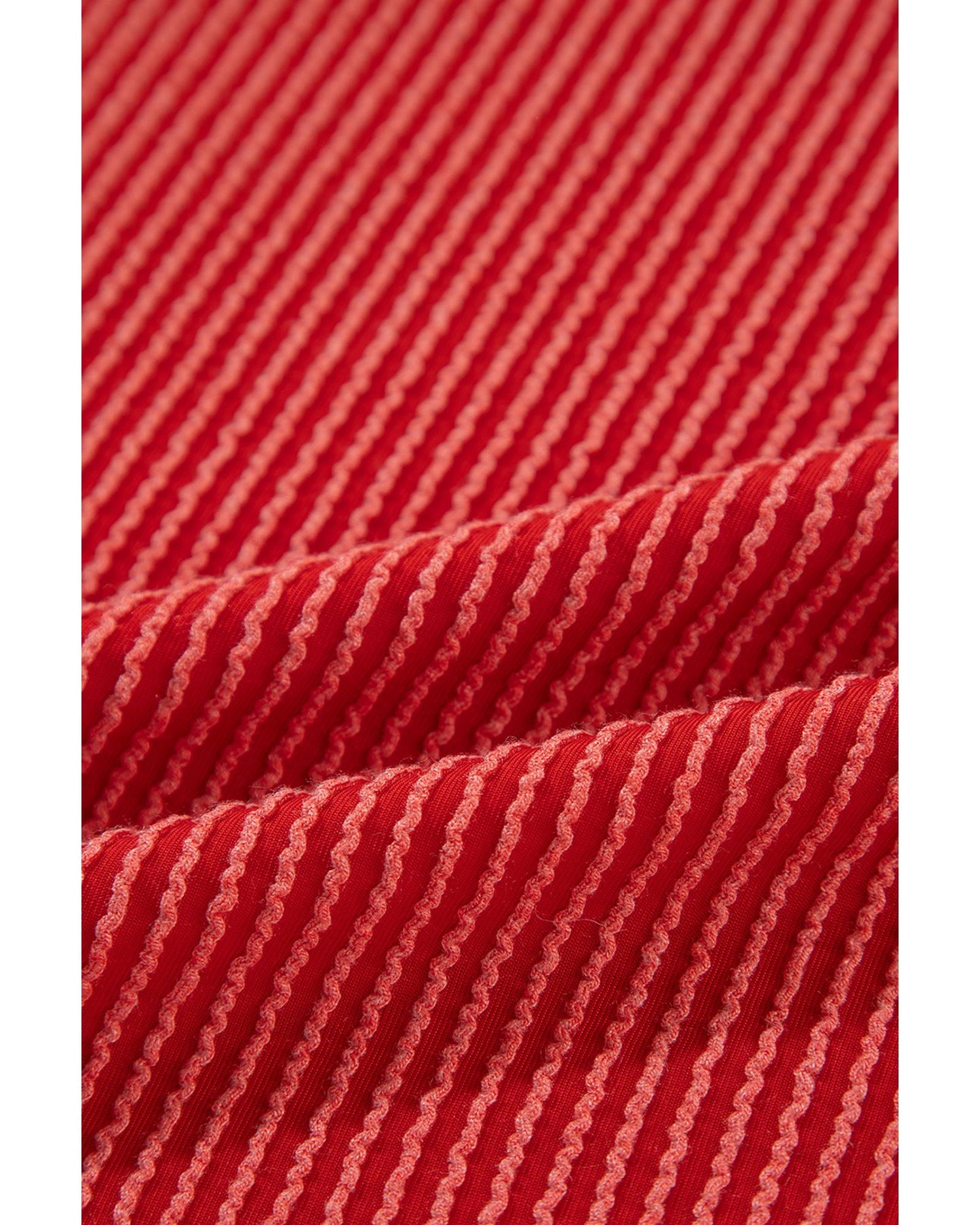 Fiery Red JOLLY Corded Long Sleeve Top and Pockets Pants Set - L