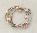 Bracelets Pearls on Silver Wire with Butterflies, fits all wrist sizes, wrap around. Loved by Teenagers and ladies alike