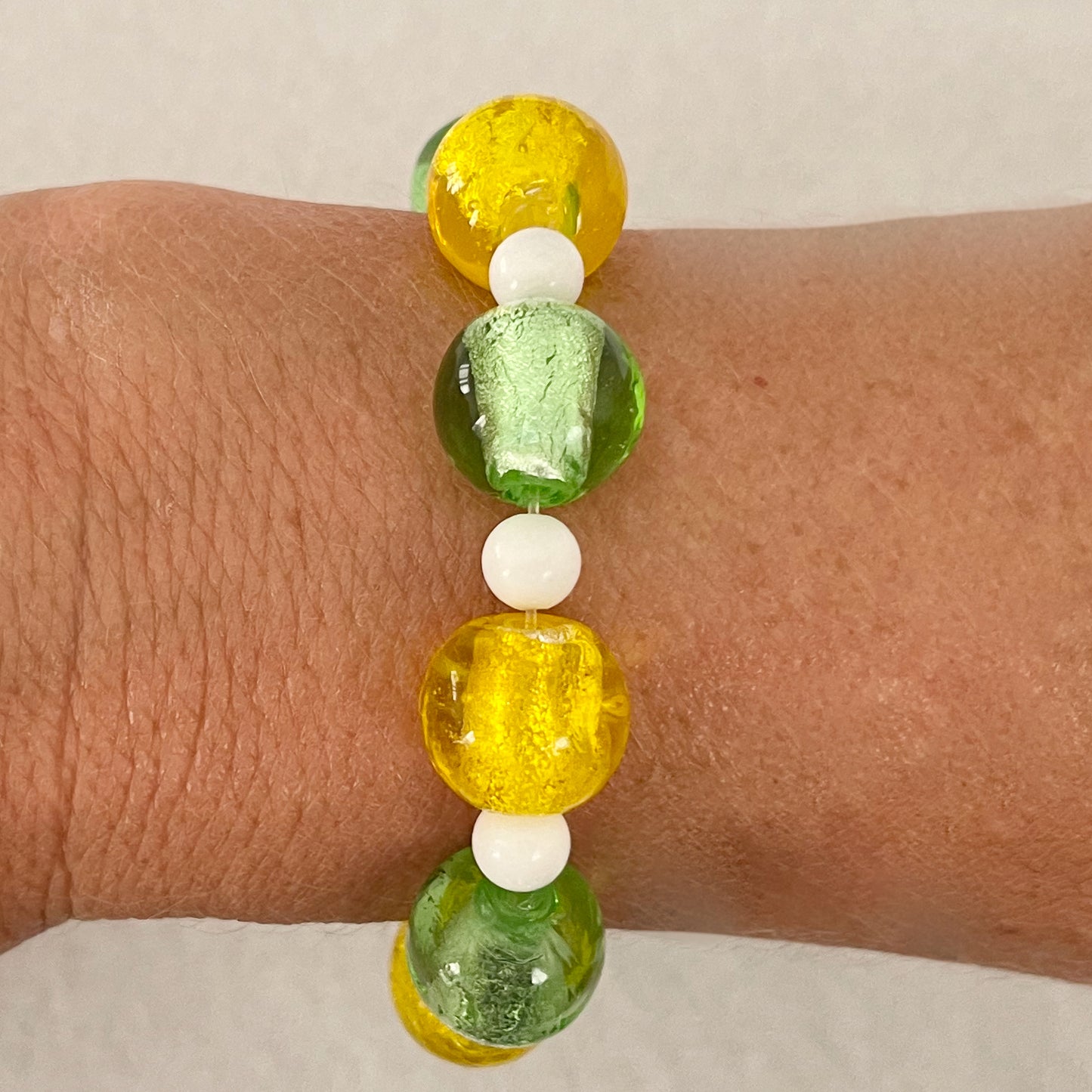 Freshwater Pearl Bracelets Elastic Band to suit young and old. Handmade to slip over your wrist + enjoy