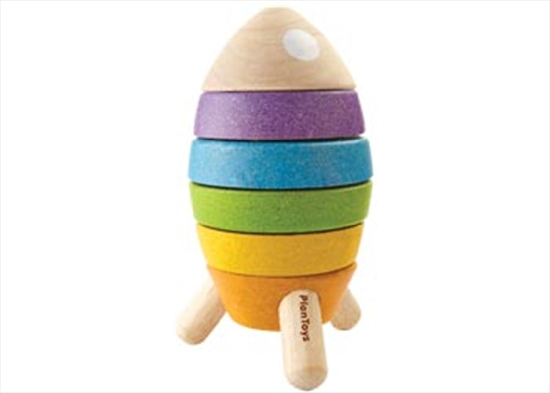 PlanToys - Stacking Rocket Colour Wooden Blocks game for kids