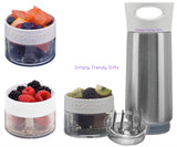 2 x Stainless Steel Fruit Reemer Flask, Create Fruit Infused drinks, Cocktails, Mixed Berry Juices with the Fruit Zinger