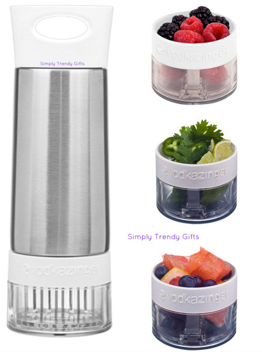 2 x Stainless Steel Fruit Reemer Flask, Create Fruit Infused drinks, Cocktails, Mixed Berry Juices with the Fruit Zinger