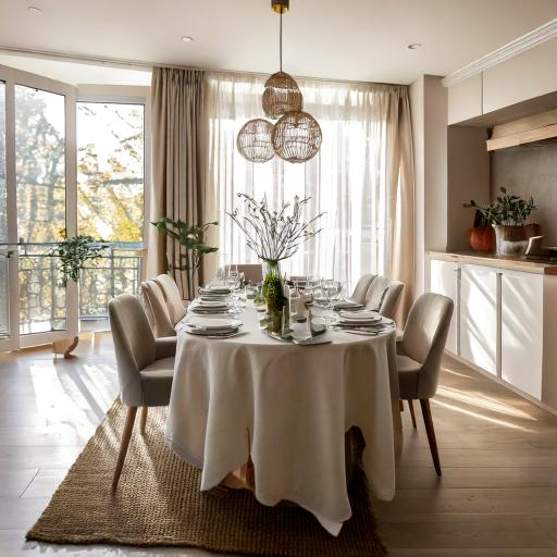 dining room with elegant decor tableware