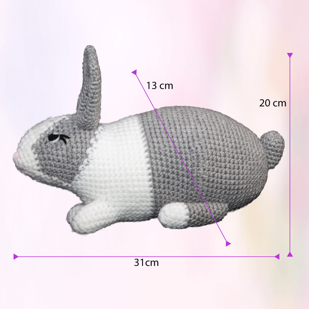 Handmade Crochet Bunny Rabbit Plush Stuffed Animal Toy Baby Shower Nursery Decor