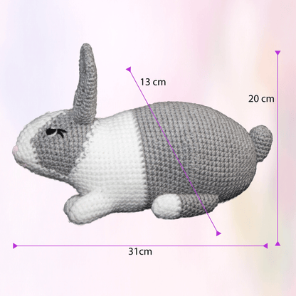 Handmade Crochet Bunny Rabbit Plush Stuffed Animal Toy Baby Shower Nursery Decor