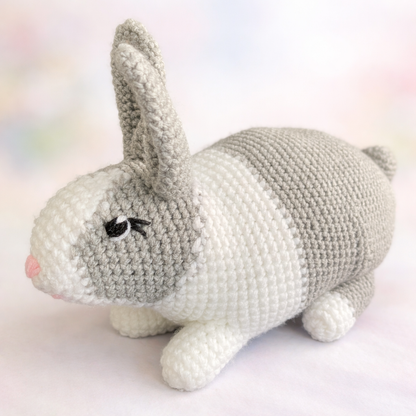 Handmade Crochet Bunny Rabbit Plush Stuffed Animal Toy Baby Shower Nursery Decor