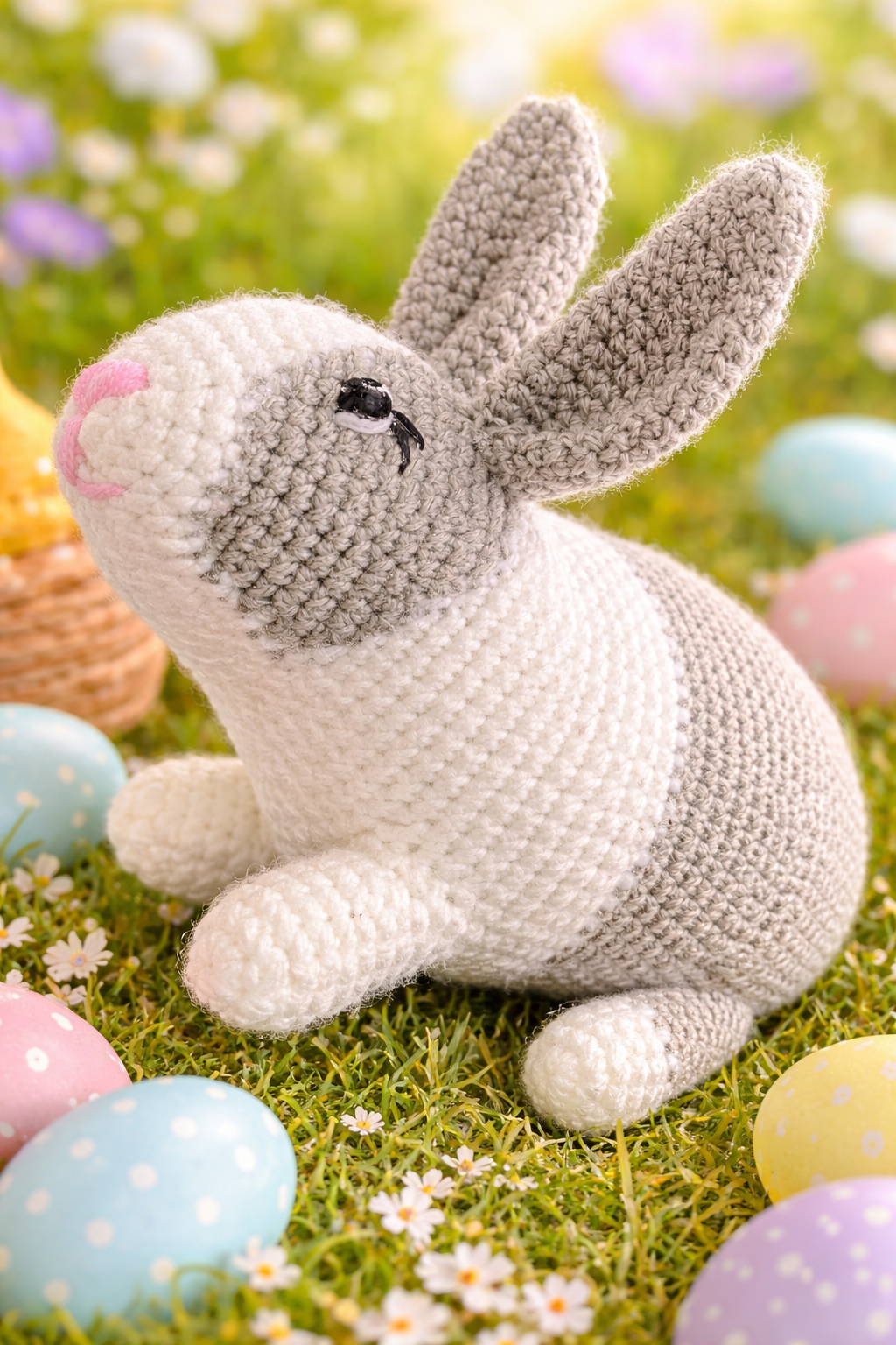Handmade Crochet Bunny Rabbit Plush Stuffed Animal Toy Baby Shower Nursery Decor