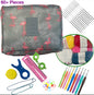 Crochet Starter Kit – All in 1 Travel Set with Yarn Hooks & Accessories Flamingo