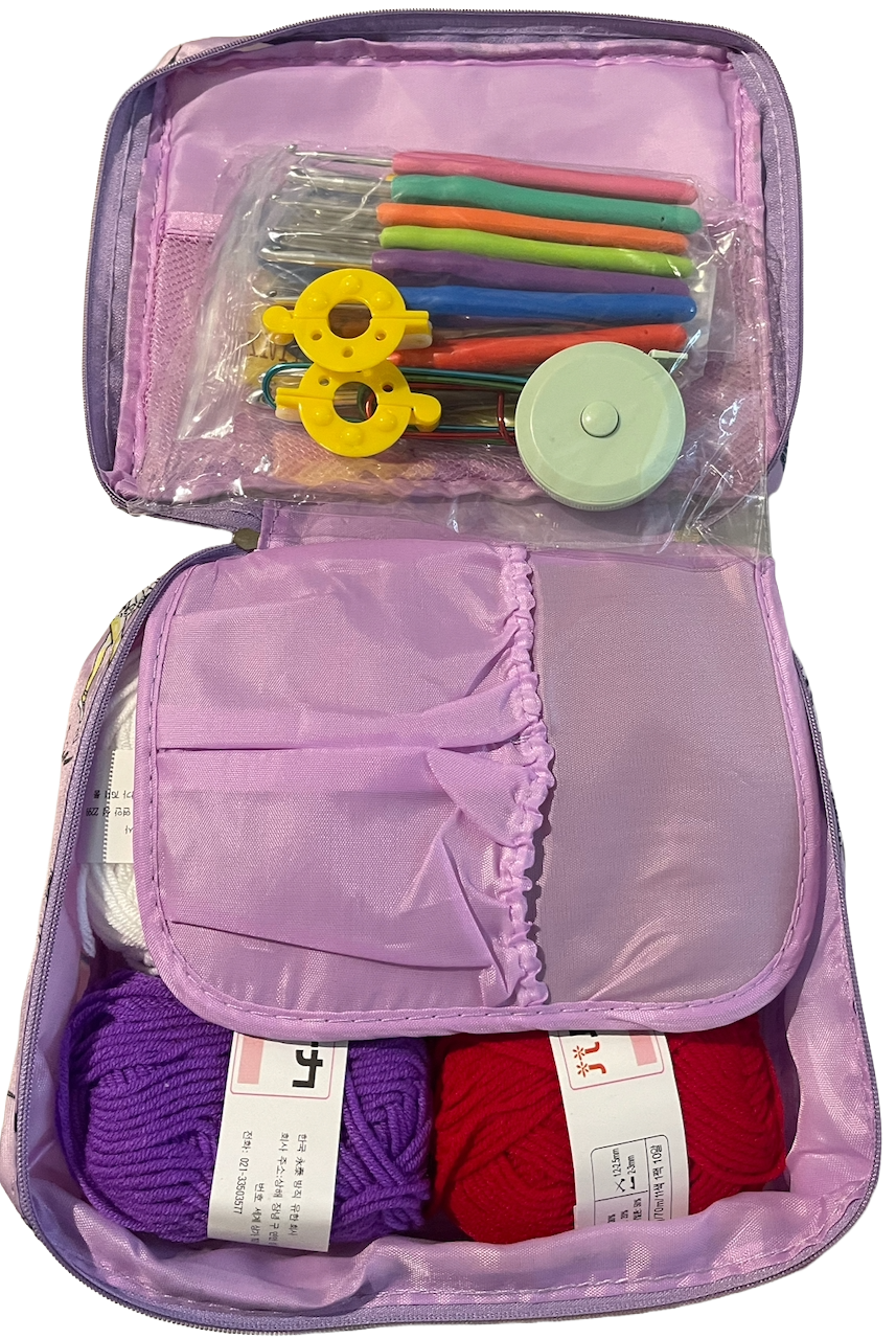 Crochet Starter Kit – All in 1 Travel Set with Yarn Hooks & Accessories Swan Princess