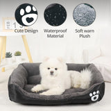 FLOOFI Pet Bed Square XL Size (Black+Dark Grey) FI-PB-303-XL