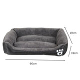FLOOFI Pet Bed Square XL Size (Black+Dark Grey) FI-PB-303-XL