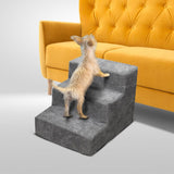 FLOOFI 3-Step Detachable Memory Foam Pet Stairs with Removable Washable Cover (Grey) FI-RS-102-CM