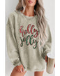 Green Sequined holly jolly Graphic Corded Sweatshirt - XL
