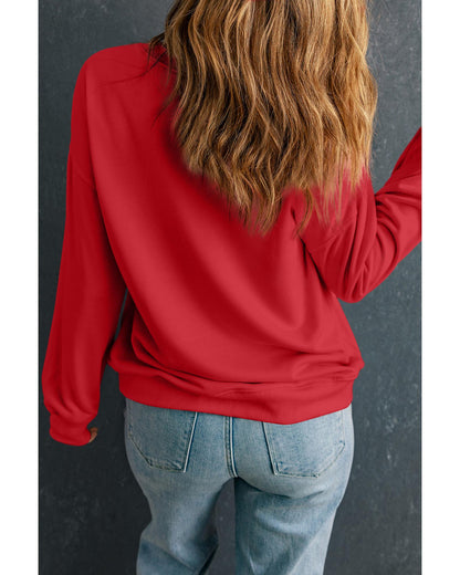 Red HOLLY JOLLY VIBES Graphic Crewneck Christmas Sweatshirt - 2XL