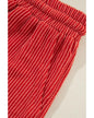 Fiery Red JOLLY Corded Long Sleeve Top and Pockets Pants Set - L