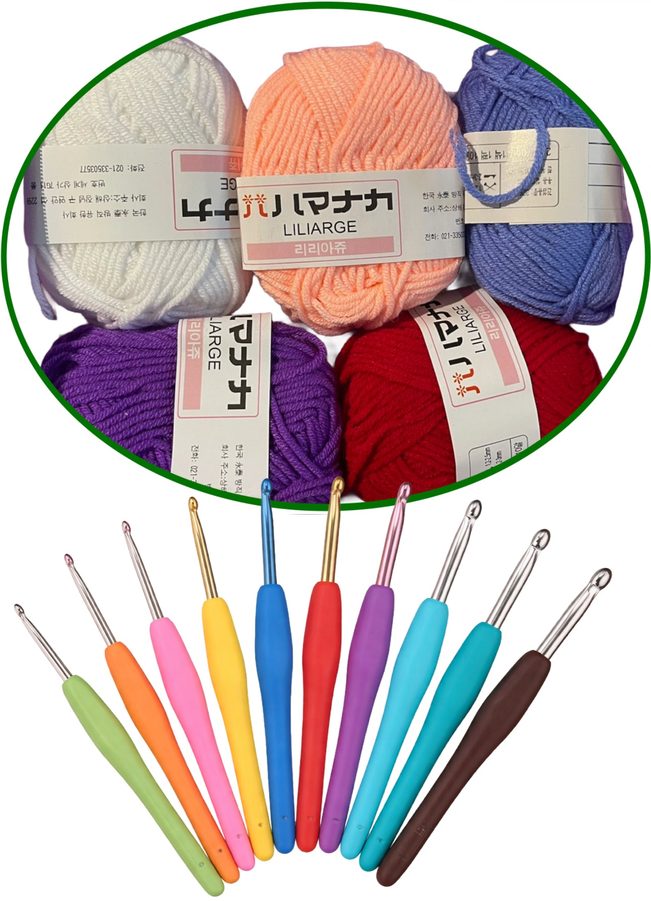 Crochet Starter Kit – All in 1 Travel Set with Yarn Hooks & Accessories Swan Princess