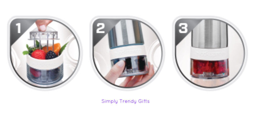 2 x Stainless Steel Fruit Reemer Flask, Create Fruit Infused drinks, Cocktails, Mixed Berry Juices with the Fruit Zinger