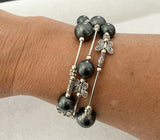 Bracelets Pearls on Silver Wire with Butterflies, fits all wrist sizes, wrap around. Loved by Teenagers and ladies alike