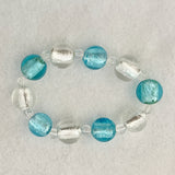 turquoise and white clear glass beads bracelet
