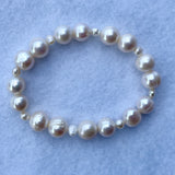 round irregular freshwater pearls large small bracelet