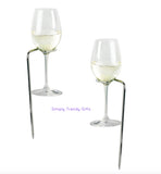 Stainless Steel Pins Holds Glasses in Grass at picnics beach sand camping local park steady sticks