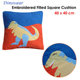 Dinosaur Embroidered Filled Cushion for Kids Bedroom Nursery Lay Room
